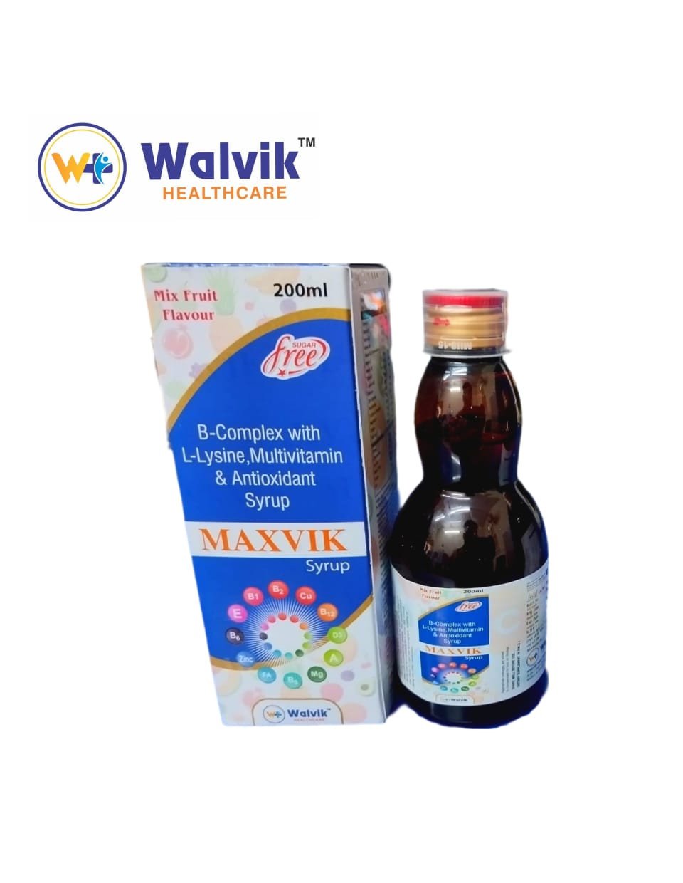 MAXVIK SYRUP (B- COMPLEX WITH L - LYSINE , MULTIVITAMIN & ANTIOXIDANT SYRUPS)